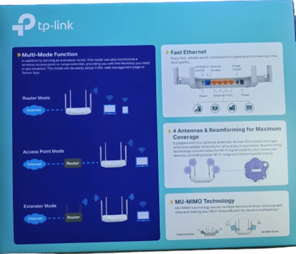 TP-Link WIFI Router AC1200 Box Back