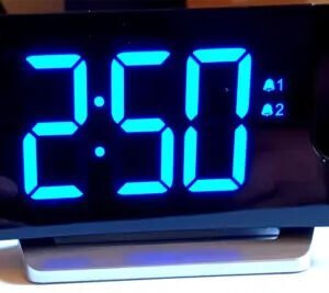 Projection Alarm Clock and FM Radio Front View